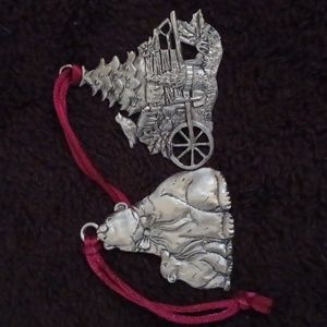Vintage Pewter Christmas Ornaments